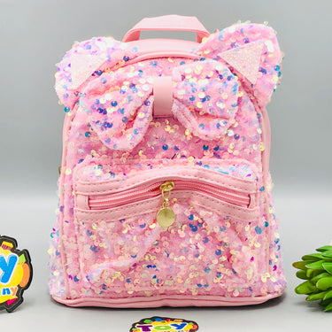 7.5* Inches Girls Fancy Kitty Backpack - Light Pink
